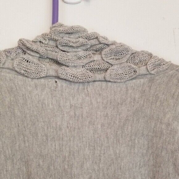 Ava Womens BOHO Waterfall Cardigan Small Gray Contrast Trim Open Fairy - Picture 5 of 6